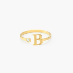Tiny Initial Ring - Gold Vermeil