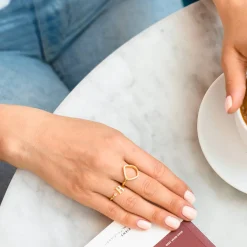 Tiny Initial Ring - Gold Vermeil