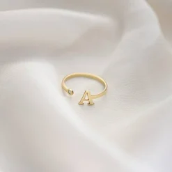 Tiny Initial Ring - Gold Vermeil