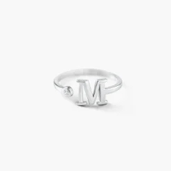 Tiny Initial Ring - Silver