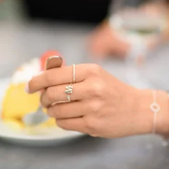 Tiny Initial Ring - Silver
