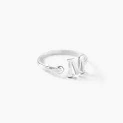 Tiny Initial Ring - Silver