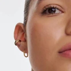 U Shape Hoop Earrings - Gold Vermeil