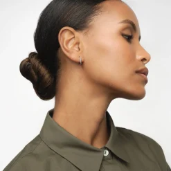 U Shape Hoop Earrings - Silver