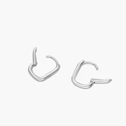U Shape Hoop Earrings - Silver