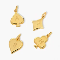 Willow Card Initials Necklace - Gold Vermeil