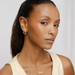 Willow Card Initials Necklace with Diamond - Gold Vermeil