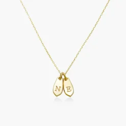 Willow Drop Initial Necklace - 14K Solid Gold