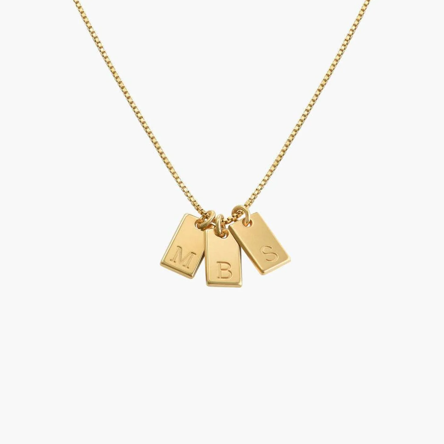Willow Tag Initial Necklace - Gold Vermeil