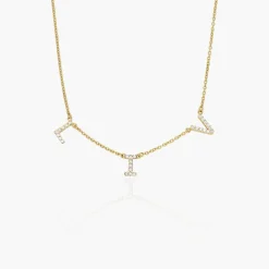 Zoe Initial Necklace with Diamonds - Gold Vermeil