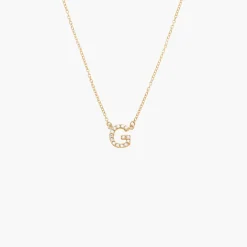 Zoe Initial Necklace with Diamonds - Gold Vermeil